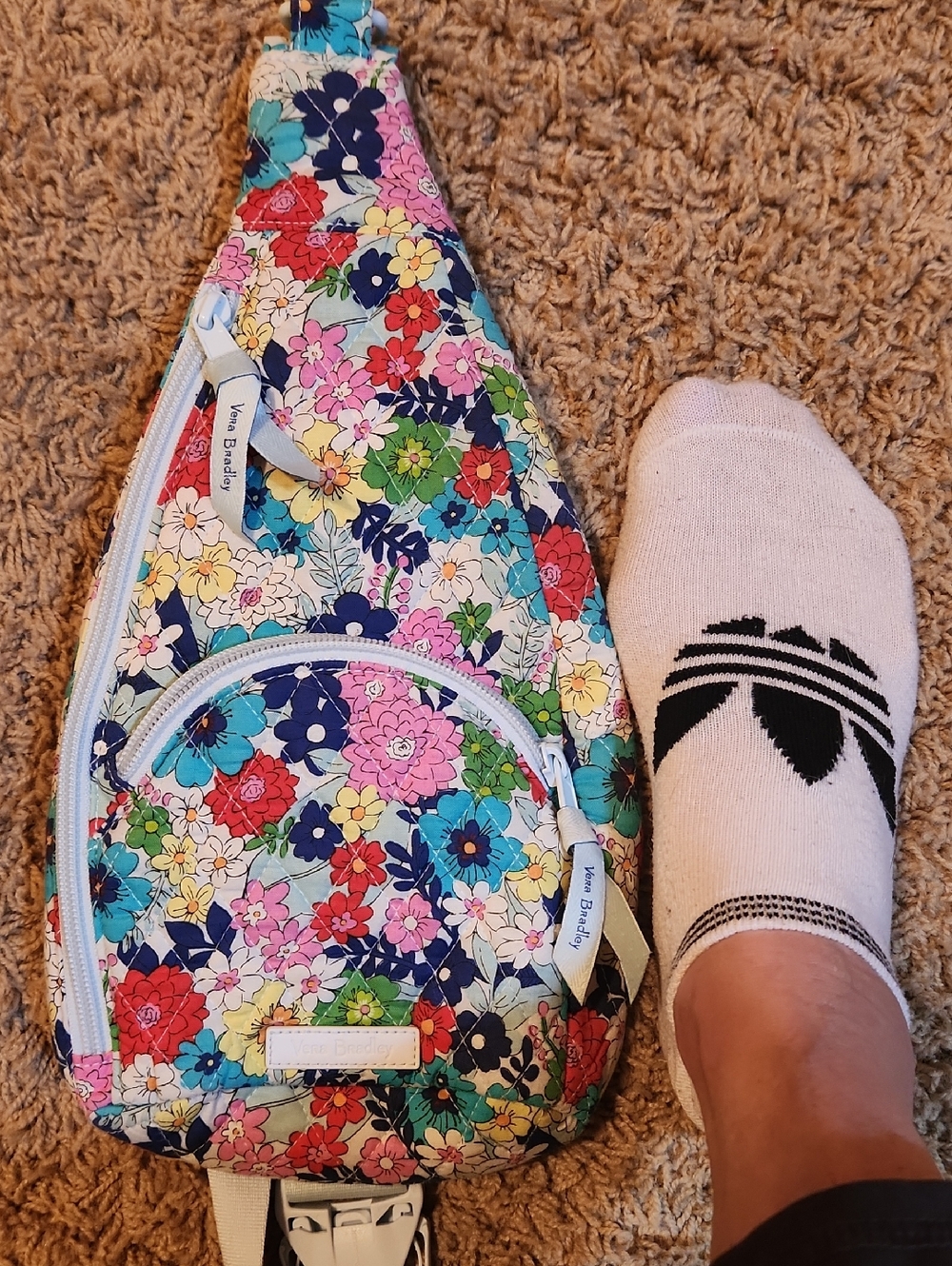 Vera Badley Small Floral Sling Bag with Multiple Bright Colors - Picture 13 of 14